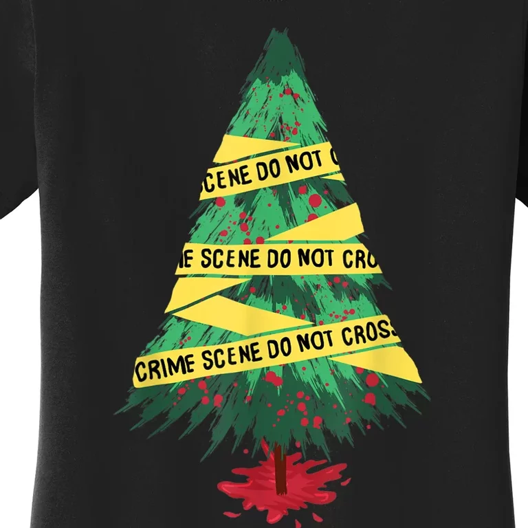 Serial Killer Christmas Tree Crime Scene True Crime Women's T-Shirt