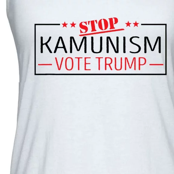 Stop Kamunism Communism Vote Trump 47 Ladies Essential Flowy Tank