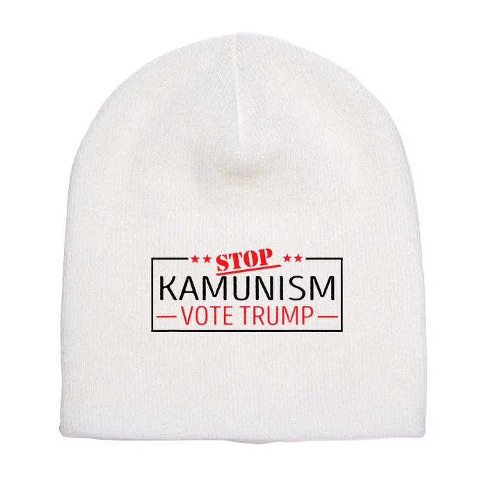 Stop Kamunism Communism Vote Trump 47 Short Acrylic Beanie