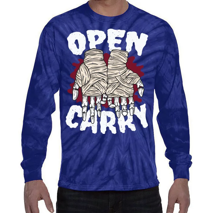 Skeleton Open Carry Boxing Tie-Dye Long Sleeve Shirt