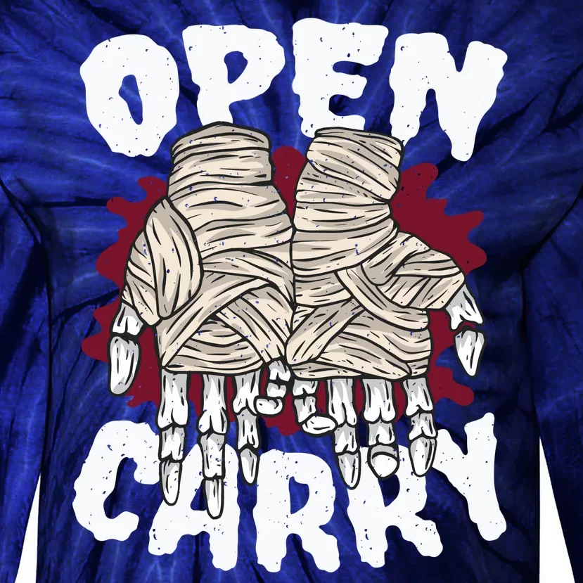 Skeleton Open Carry Boxing Tie-Dye Long Sleeve Shirt