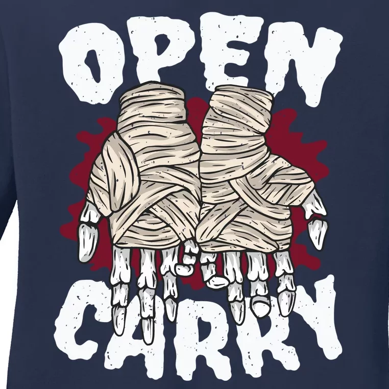 Skeleton Open Carry Boxing Ladies Long Sleeve Shirt