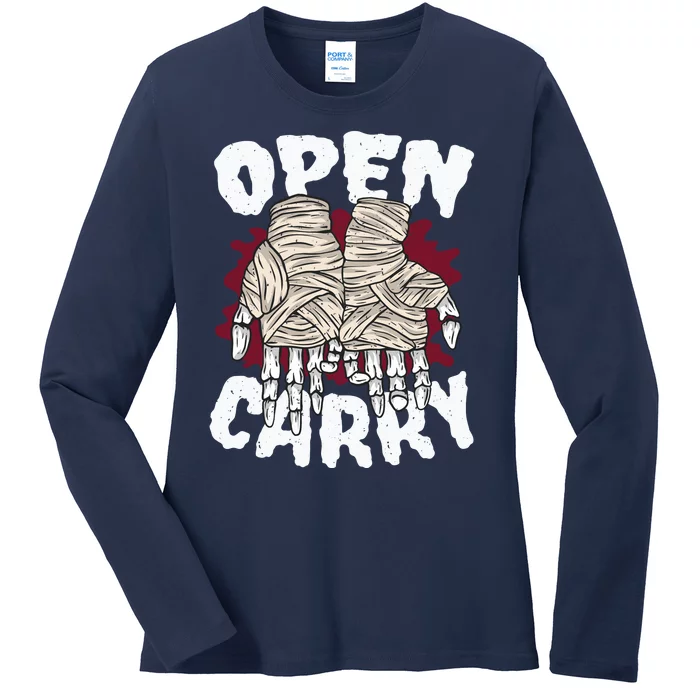 Skeleton Open Carry Boxing Ladies Long Sleeve Shirt