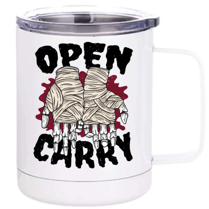 Skeleton Open Carry Boxing Front & Back 12oz Stainless Steel Tumbler Cup