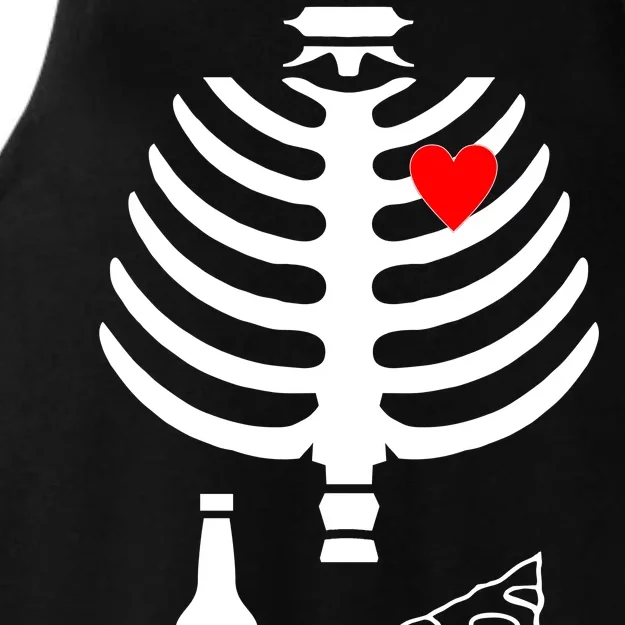 Skeleton Pizza Beer Rib cage Ladies Tri-Blend Wicking Tank