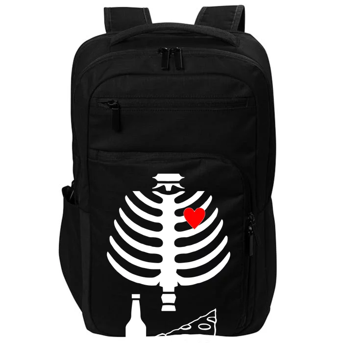 Skeleton Pizza Beer Rib cage Impact Tech Backpack