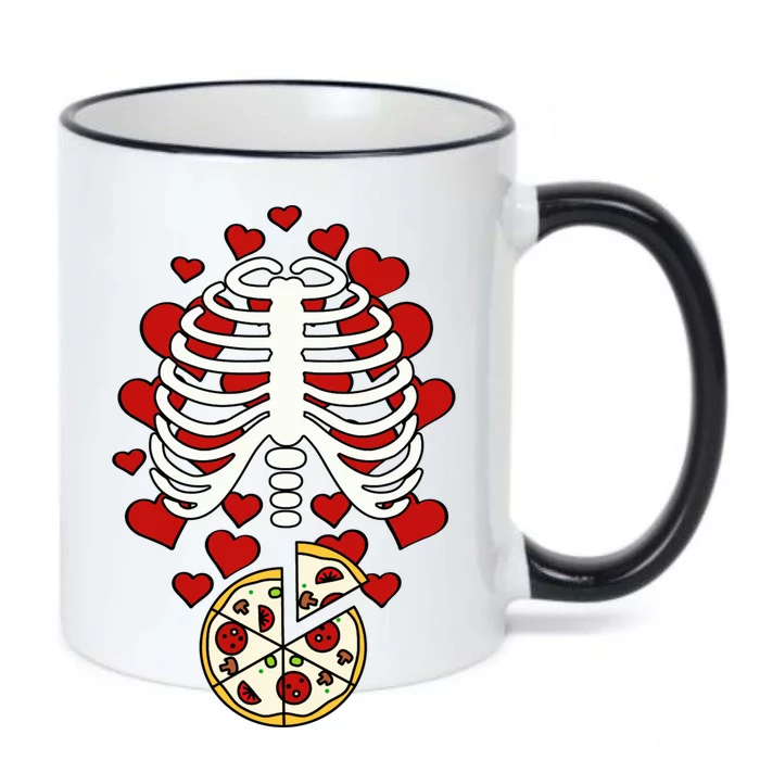 Skeleton Pizza Rib Cage X-Ray Black Color Changing Mug