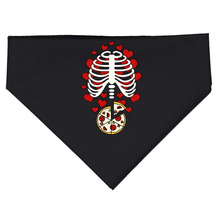 Skeleton Pizza Rib Cage X-Ray USA-Made Doggie Bandana