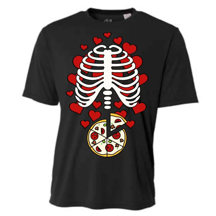 Skeleton Pizza Rib Cage X-Ray Cooling Performance Crew T-Shirt