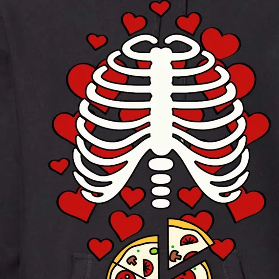 Skeleton Pizza Rib Cage X-Ray Premium Hoodie