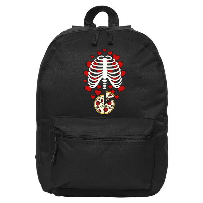 Skeleton Pizza Rib Cage X-Ray 16 in Basic Backpack