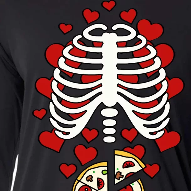 Skeleton Pizza Rib Cage X-Ray Cooling Performance Long Sleeve Crew