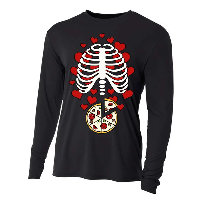 Skeleton Pizza Rib Cage X-Ray Cooling Performance Long Sleeve Crew