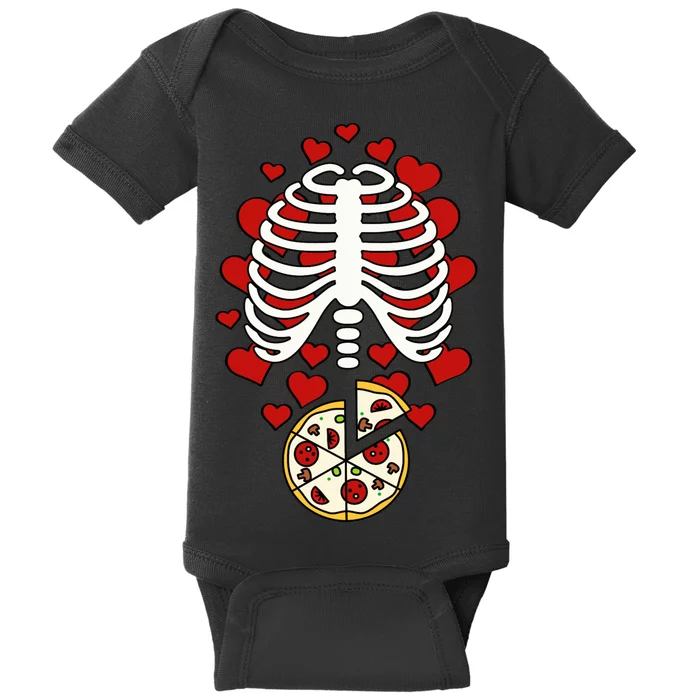 Skeleton Pizza Rib Cage X-Ray Baby Bodysuit