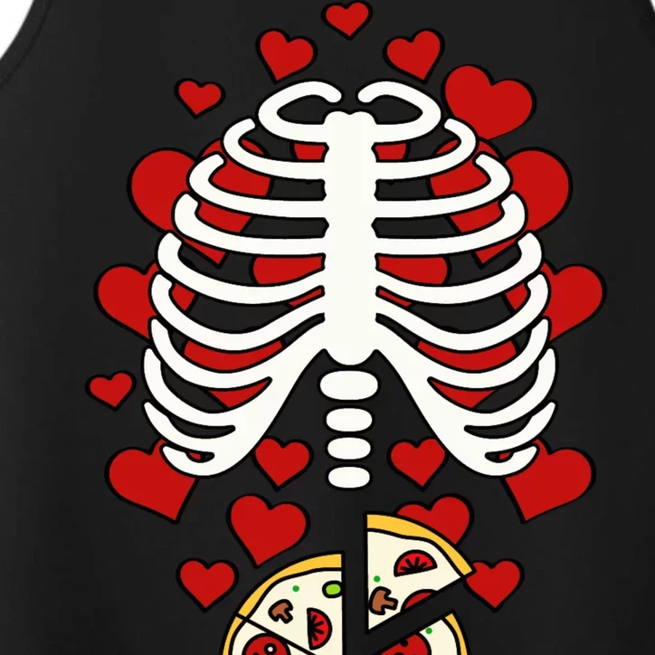 Skeleton Pizza Rib Cage X-Ray Performance Tank