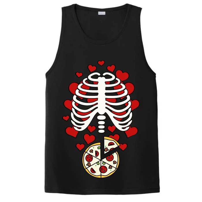 Skeleton Pizza Rib Cage X-Ray Performance Tank