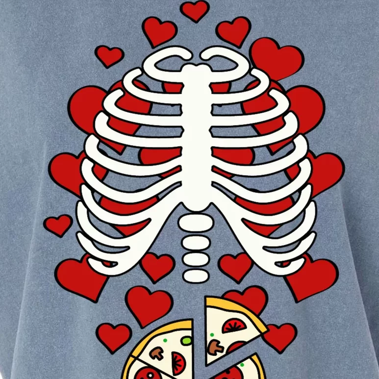 Skeleton Pizza Rib Cage X-Ray Garment-Dyed Women's Muscle Tee