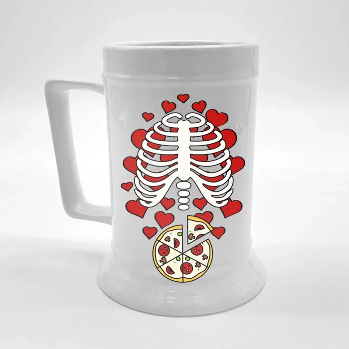 Skeleton Pizza Rib Cage X-Ray Front & Back Beer Stein