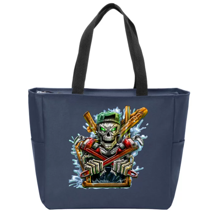 Skeleton Plumber Zip Tote Bag