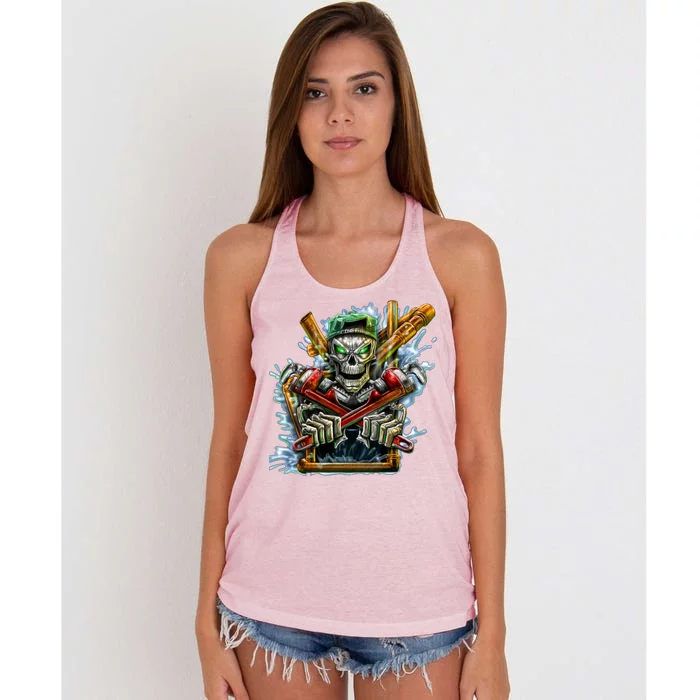 Skeleton Plumber Women's Knotted Racerback Tank