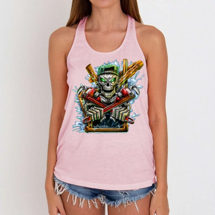 Skeleton Plumber Women's Knotted Racerback Tank