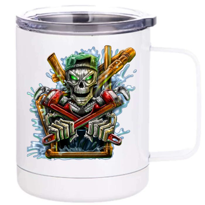 Skeleton Plumber Front & Back 12oz Stainless Steel Tumbler Cup