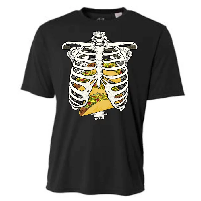 Skeleton Rib Cage Filled With Tacos Cooling Performance Crew T-Shirt