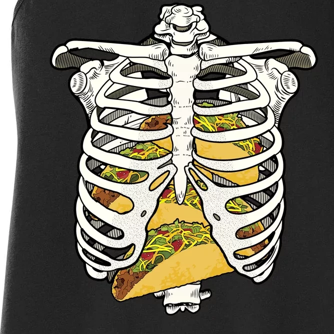 Skeleton Rib Cage Filled With Tacos Women's Racerback Tank