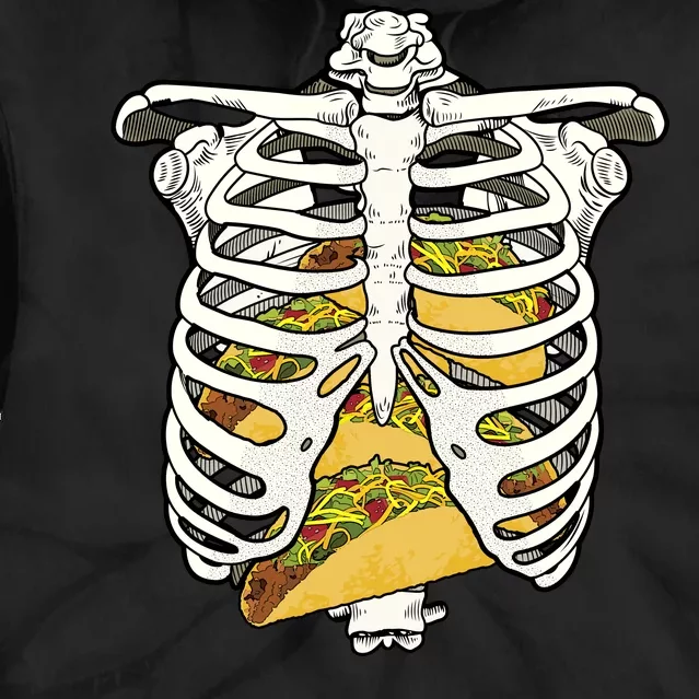 Skeleton Rib Cage Filled With Tacos Tie Dye Hoodie