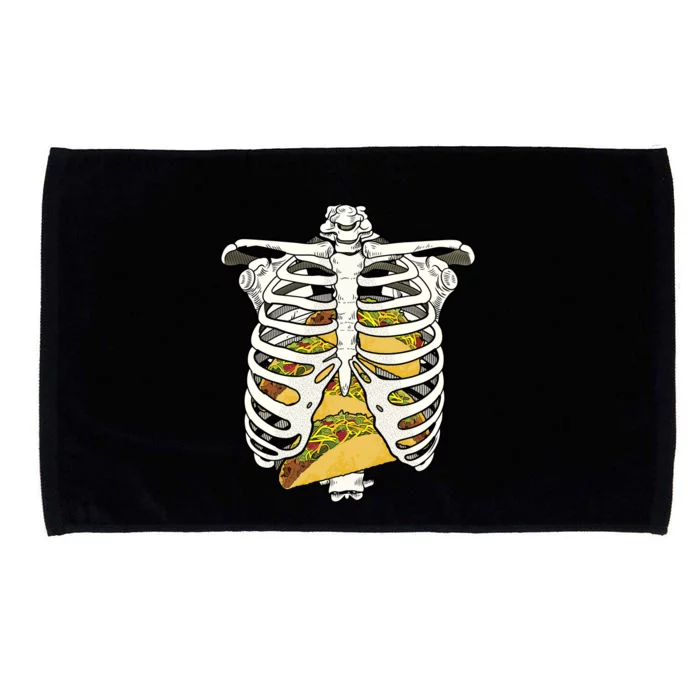 Skeleton Rib Cage Filled With Tacos Microfiber Hand Towel