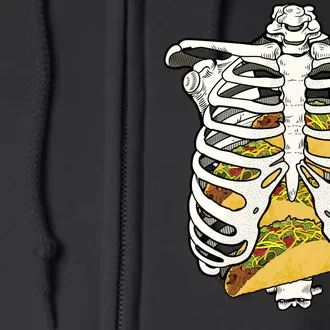 Skeleton Rib Cage Filled With Tacos Full Zip Hoodie