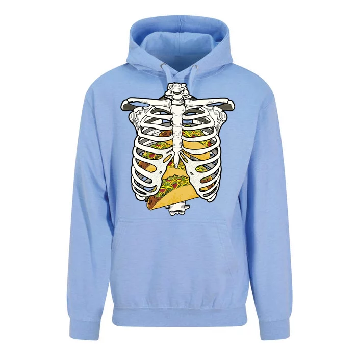 Skeleton Rib Cage Filled With Tacos Unisex Surf Hoodie