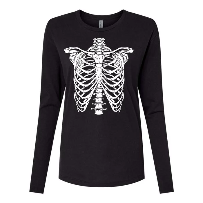 Skeleton Rib Cage Scary Halloween Costume Womens Cotton Relaxed Long Sleeve T-Shirt