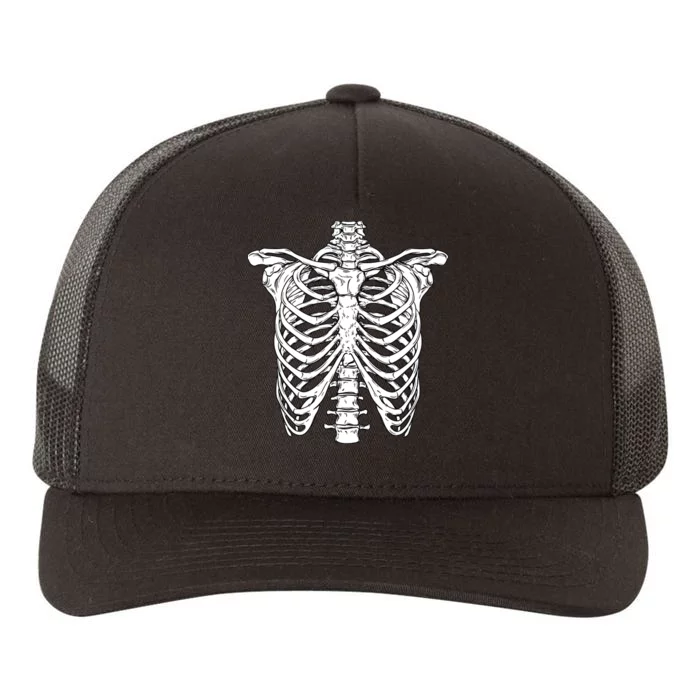 Skeleton Rib Cage Scary Halloween Costume Yupoong Adult 5-Panel Trucker Hat