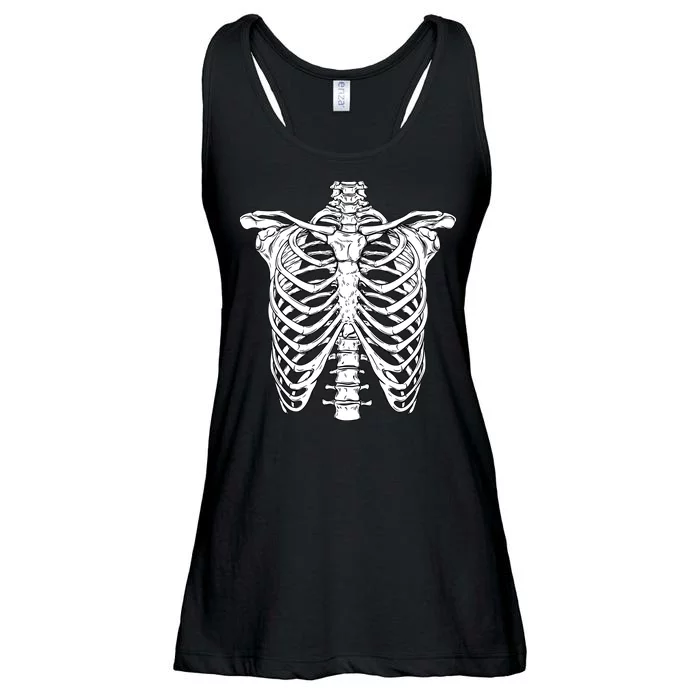 Skeleton Rib Cage Scary Halloween Costume Ladies Essential Flowy Tank