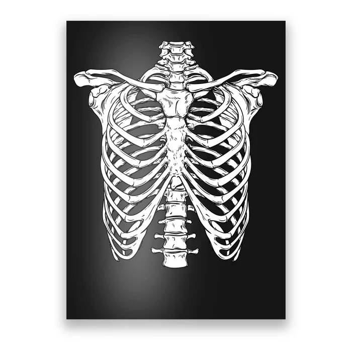 Skeleton Rib Cage Scary Halloween Costume Poster