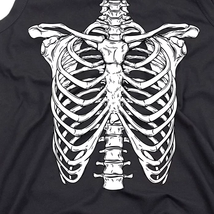 Skeleton Rib Cage Scary Halloween Costume Tank Top