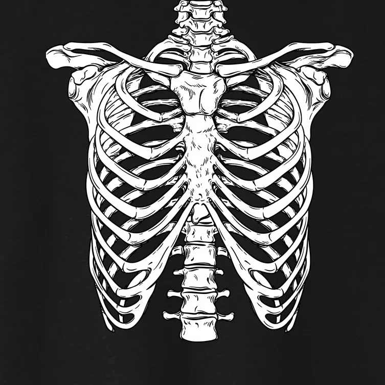 Skeleton Rib Cage Scary Halloween Costume Women's Crop Top Tee