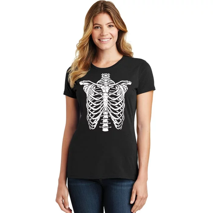 Skeleton Rib Cage Scary Halloween Costume Women's T-Shirt