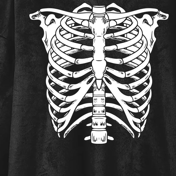 Skeleton Rib Cage Skull Chest Hooded Wearable Blanket