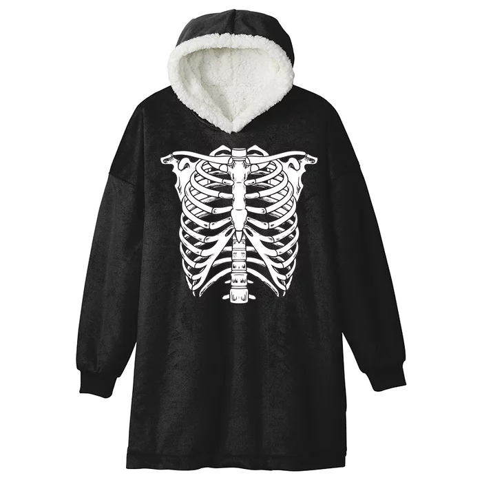 Skeleton Rib Cage Skull Chest Hooded Wearable Blanket