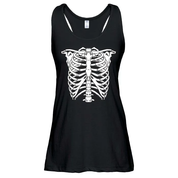 Skeleton Rib Cage Skull Chest Ladies Essential Flowy Tank