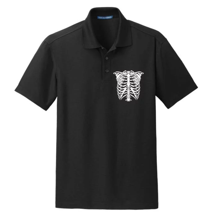 Skeleton Rib Cage Skull Chest Dry Zone Grid Performance Polo