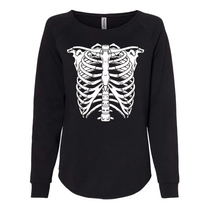 Skeleton Rib Cage Skull Chest Womens California Wash Sweatshirt