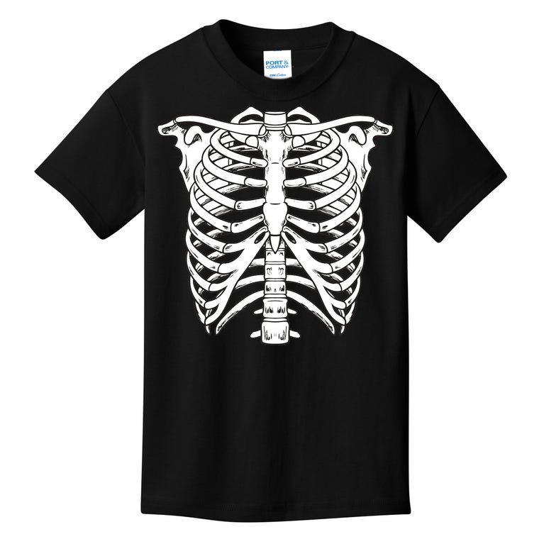 Skeleton Rib Cage Skull Chest Kids T-Shirt