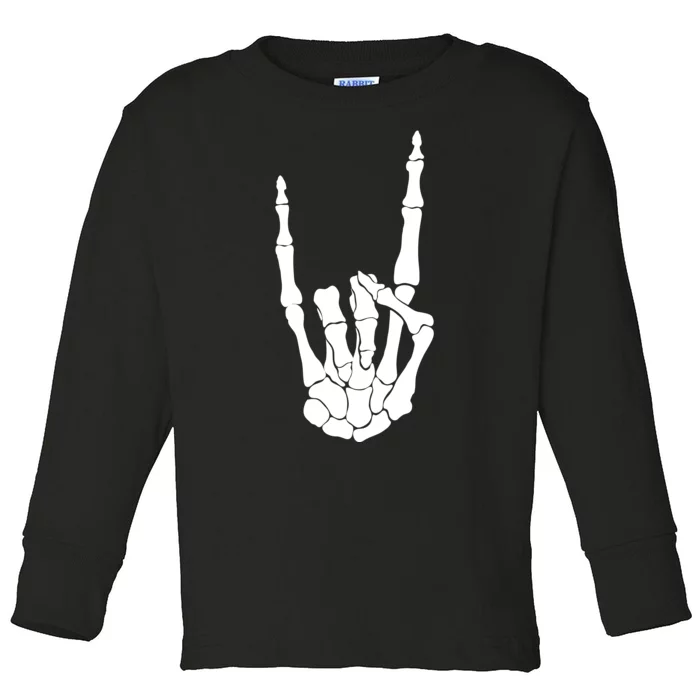 Skeleton Rocks Toddler Long Sleeve Shirt