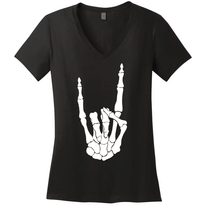 Skeleton Rocks Women's V-Neck T-Shirt