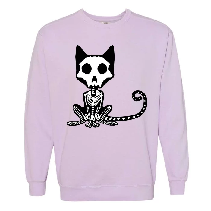 Skeleton X-Ray Cat Day Of The Dead Garment-Dyed Sweatshirt