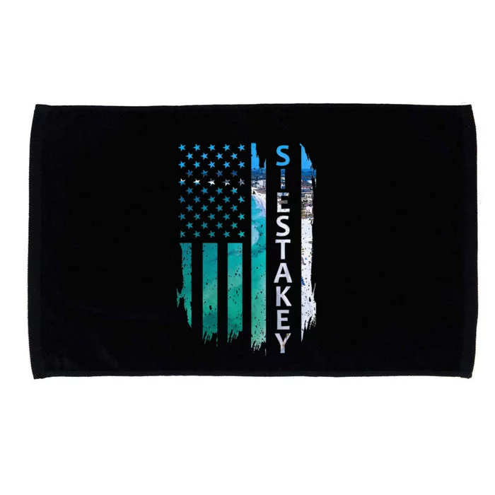 Siesta Key Florida Summer Sunset American Flag Patriotic Microfiber Hand Towel