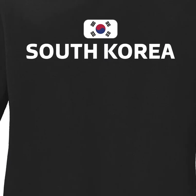 South Korea Flag Ladies Long Sleeve Shirt